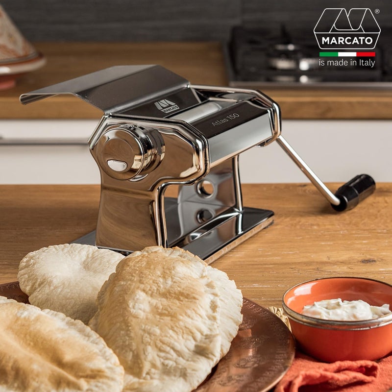 MARCATO Made in Italy Atlas 150 Slide Manual Pasta Machine, Chrome Steel. For Lasagne, Fettuccine, Tagliolini, Sugar paste, Bread dough - Image 2